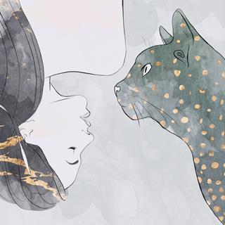 The Woman And The Cat jigsaw puzzle